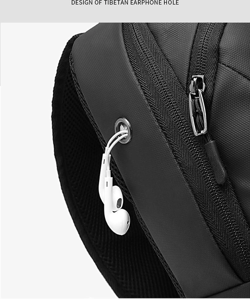 Pro-Care CrossBody Tas - Waterdicht - Universele Fit - Tablet 7.9 Inch - Telefoon Kabel Opening - Uniek Design - Zwart 8 Pro-Care CrossBody Tas - Waterdicht - Universele Fit - Tablet 7.9 Inch - Telefoon Kabel Opening - Uniek Design - Zwart - Afbeelding 6