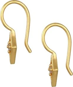 Elli PREMIUM Oorbellen Dames Oor Hanger Rhombus Elegant Met Diamant (0,06 Ct) In 925 Sterling Zilver Verguld -Liora Luxe Winkel 1011x1200