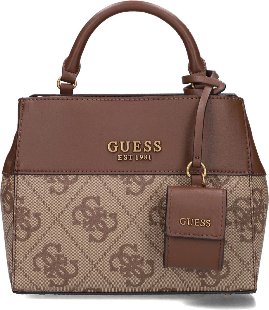 Guess Berta Sml Dbl Cmprtmnt Satchel Schoudertassen Dames - Camel - Maat ONESIZE 3 Guess Berta Sml Dbl Cmprtmnt Satchel Schoudertassen Dames - Camel - Maat ONESIZE