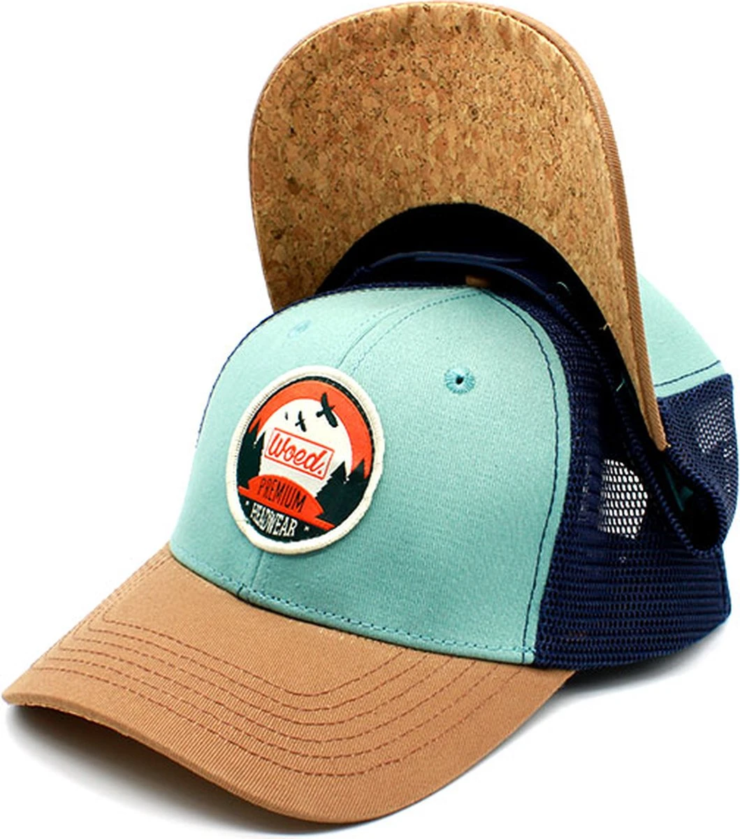 Woed | Robson - Trucker Cap - Beige - Blauw - Kurk - One Size 3 Woed | Robson - Trucker Cap - Beige - Blauw - Kurk - One Size