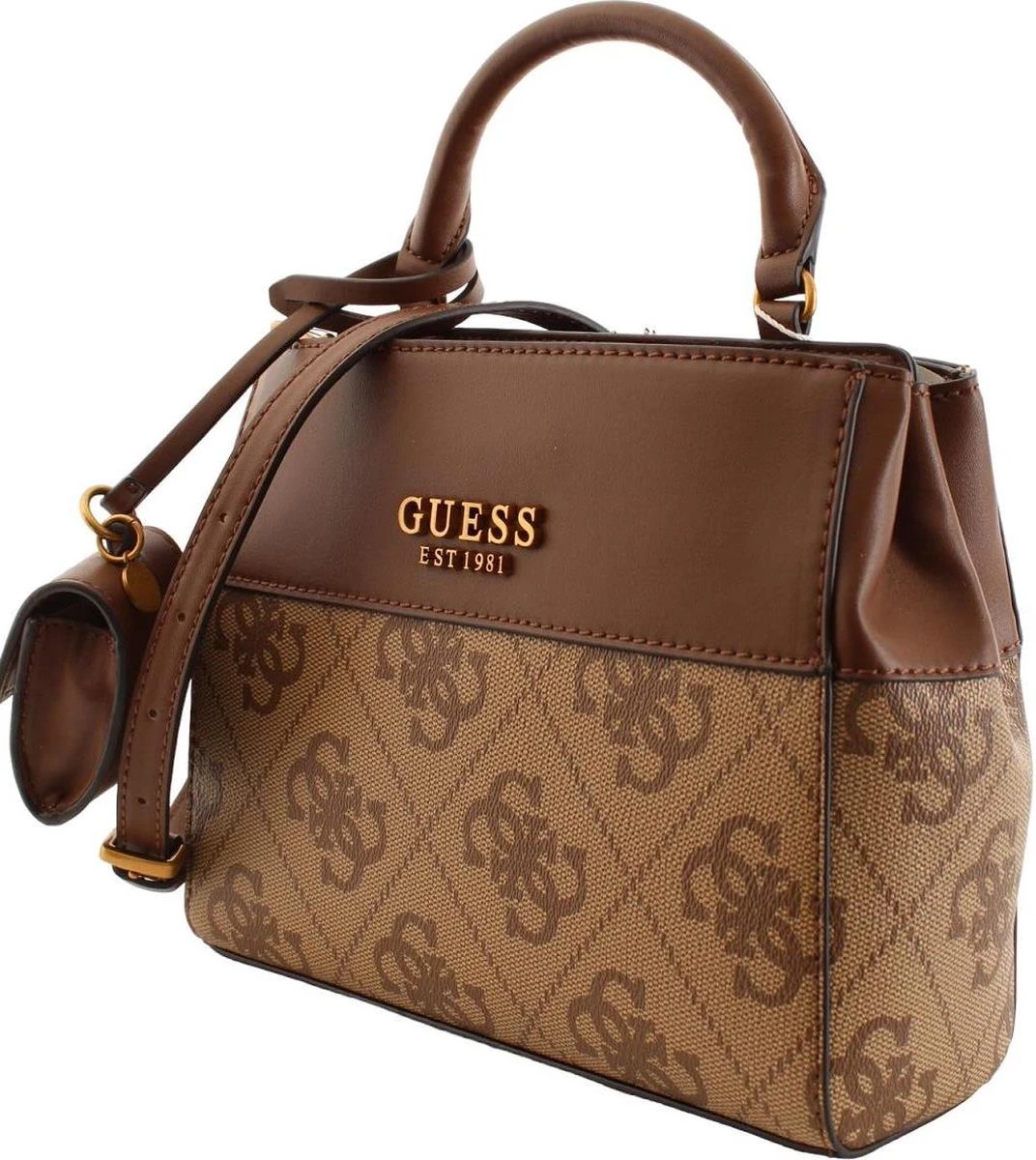 Guess Berta Sml Dbl Cmprtmnt Satchel Schoudertassen Dames - Camel - Maat ONESIZE 12 Guess Berta Sml Dbl Cmprtmnt Satchel Schoudertassen Dames - Camel - Maat ONESIZE - Afbeelding 10