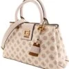Guess Alva Girlfriend Satchel Dames Handtas - Cream Logo -Liora Luxe Winkel 1087x1200