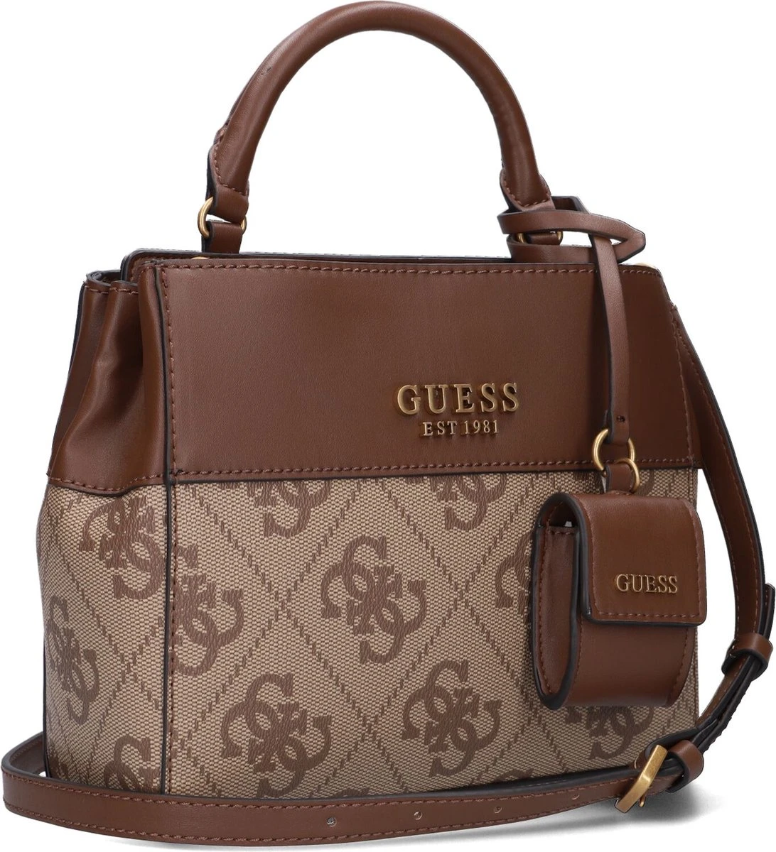 Guess Berta Sml Dbl Cmprtmnt Satchel Schoudertassen Dames - Camel - Maat ONESIZE 8 Guess Berta Sml Dbl Cmprtmnt Satchel Schoudertassen Dames - Camel - Maat ONESIZE - Afbeelding 6