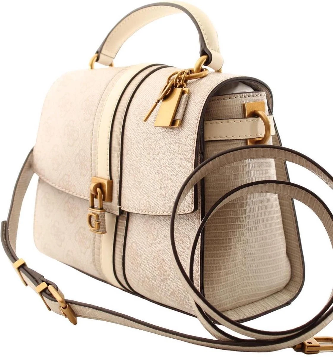 Guess Izzy Dames Crossbody Handtas Kunstleer - Wit 10 Guess Izzy Dames Crossbody Handtas Kunstleer - Wit - Afbeelding 8