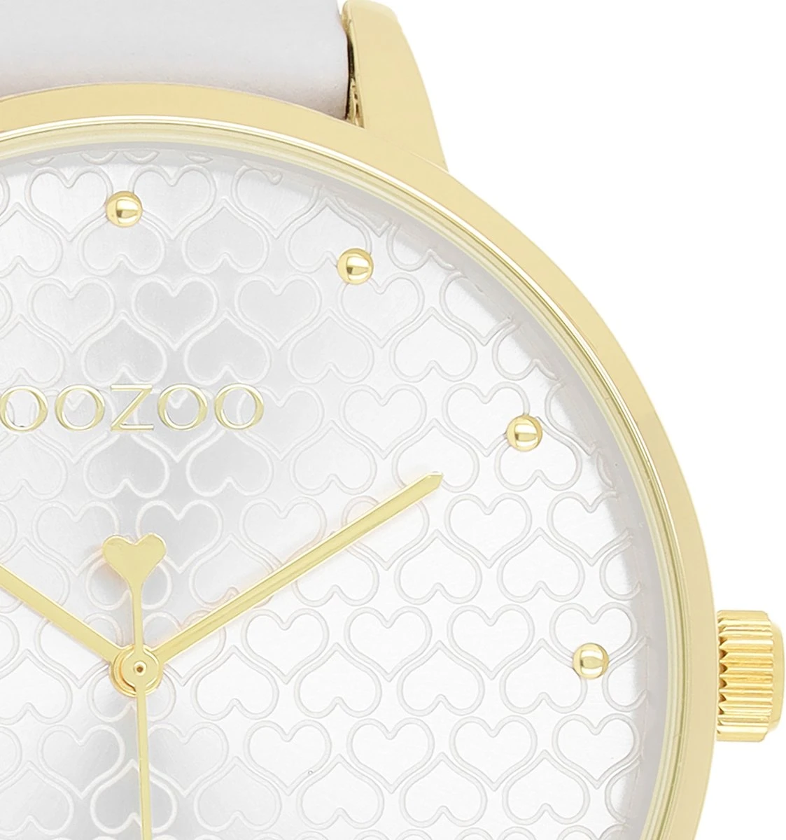 OOZOO Timepieces - Goudkleurige Horloge Met Witte Leren Band - C11158 4 OOZOO Timepieces - Goudkleurige Horloge Met Witte Leren Band - C11158 - Afbeelding 2