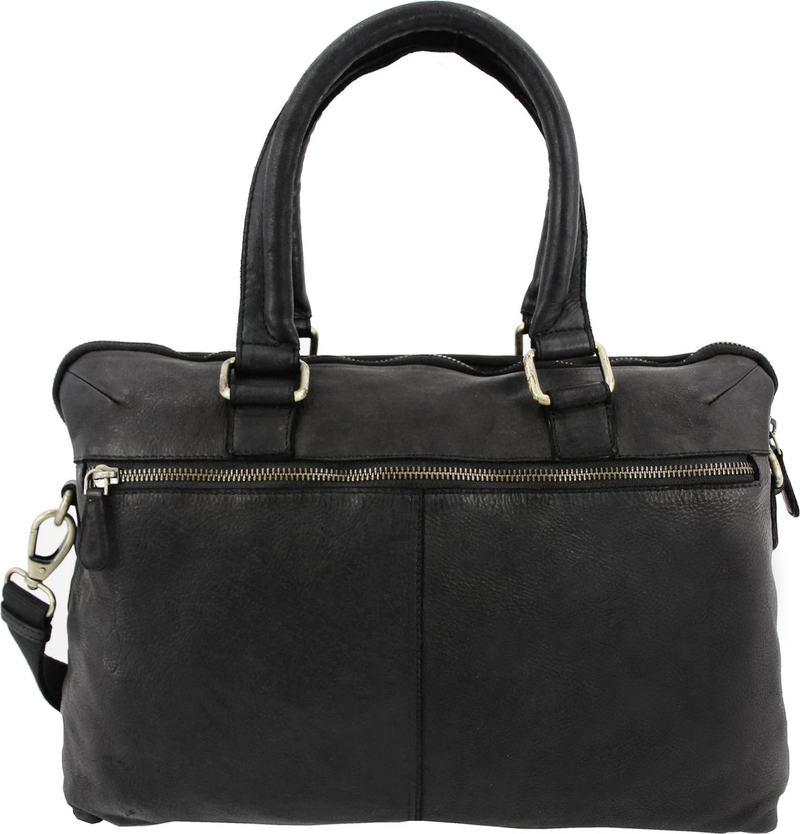 Roberto Romano Damestas - SORRENTO - Zwart - Echt Leer - 24x38x8cm - JU-48202 4 Roberto Romano Damestas - SORRENTO - Zwart - Echt Leer - 24x38x8cm - JU-48202 - Afbeelding 2