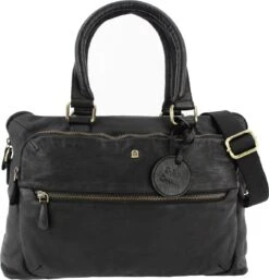 Roberto Romano Damestas - SORRENTO - Zwart - Echt Leer - 24x38x8cm - JU-48202