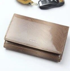 Patrizia Dames Leren Portemonnee Taupe RFID Bescherming