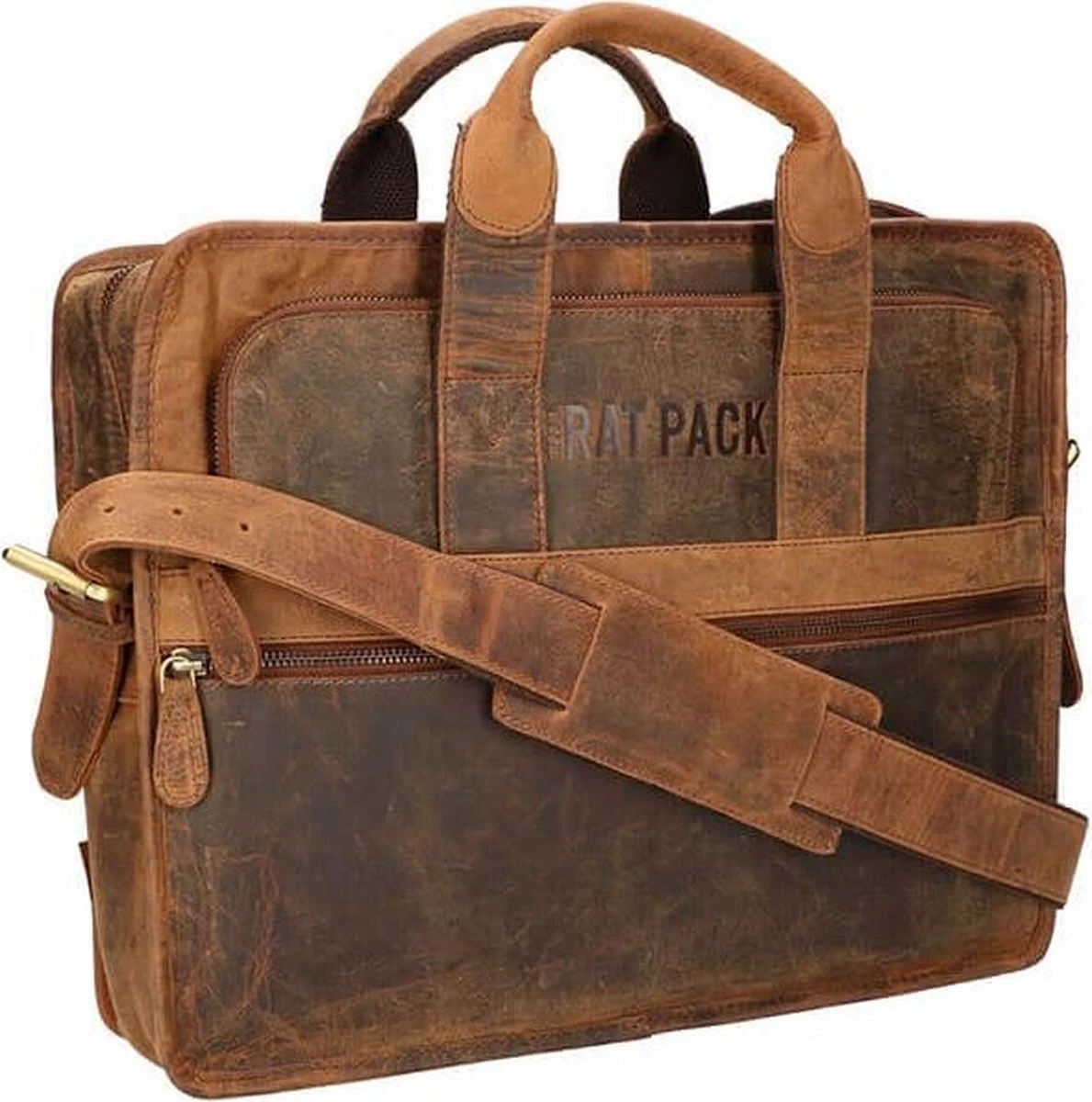 The Rat Pack Hand Messenger Schoudertas 15.6'' Bogart Bruin 7 The Rat Pack Hand Messenger Schoudertas 15.6'' Bogart Bruin - Afbeelding 5