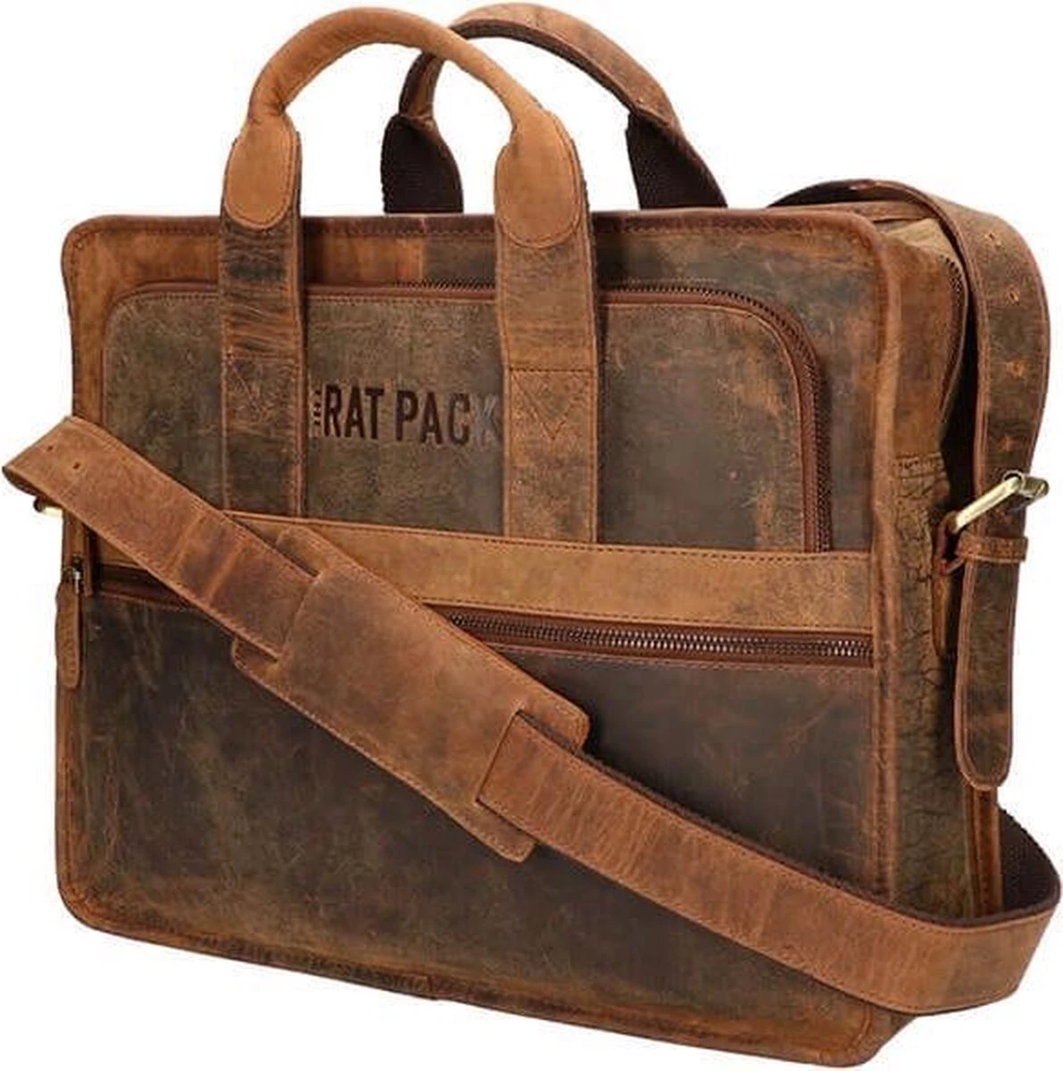 The Rat Pack Hand Messenger Schoudertas 15.6'' Bogart Bruin 8 The Rat Pack Hand Messenger Schoudertas 15.6'' Bogart Bruin - Afbeelding 6