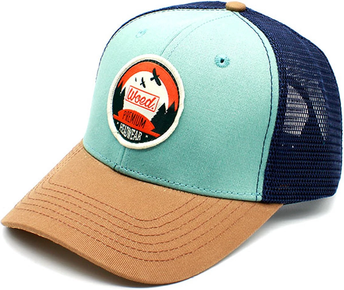 Woed | Robson - Trucker Cap - Beige - Blauw - Kurk - One Size 5 Woed | Robson - Trucker Cap - Beige - Blauw - Kurk - One Size - Afbeelding 3