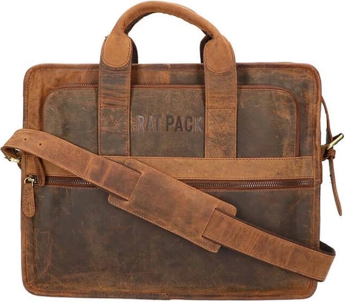 The Rat Pack Hand Messenger Schoudertas 15.6'' Bogart Bruin 6 The Rat Pack Hand Messenger Schoudertas 15.6'' Bogart Bruin - Afbeelding 4