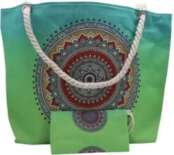 Strandtas Shopper Weekendtas Met Rits Multi Groen