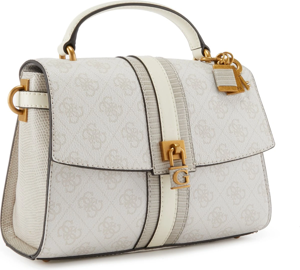 Guess Izzy Dames Crossbody Handtas Kunstleer - Wit 6 Guess Izzy Dames Crossbody Handtas Kunstleer - Wit - Afbeelding 4