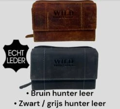 WILD - Portemonnee Dames - Leren Dames Portemonnee - Tussenmaat Model - Ritssluiting - Vintage Leer Zwart 10 WILD - Portemonnee Dames - Leren Dames Portemonnee - Tussenmaat Model - Ritssluiting - Vintage Leer Zwart -Liora Luxe Winkel 1200x1086