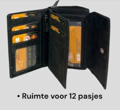 WILD - Portemonnee Dames - Leren Dames Portemonnee - Tussenmaat Model - Ritssluiting - Vintage Leer Zwart 13 WILD - Portemonnee Dames - Leren Dames Portemonnee - Tussenmaat Model - Ritssluiting - Vintage Leer Zwart -Liora Luxe Winkel 1200x1096 2