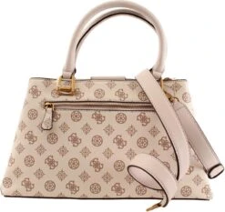 Guess Alva Girlfriend Satchel Dames Handtas - Cream Logo -Liora Luxe Winkel 1200x1132 1