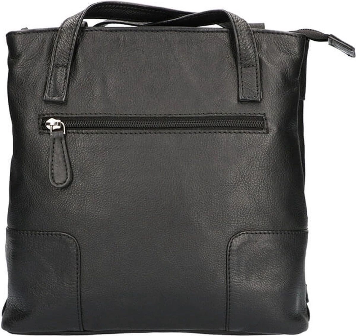 Leather Design Rugzak / Schoudertas Nappa Zwart 3 Leather Design Rugzak / Schoudertas Nappa Zwart