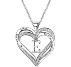 Damesketting – Vrouwenketting – Staal – Zilverkleurig – Letter E – Moederdag - Cadeau Voor Haar