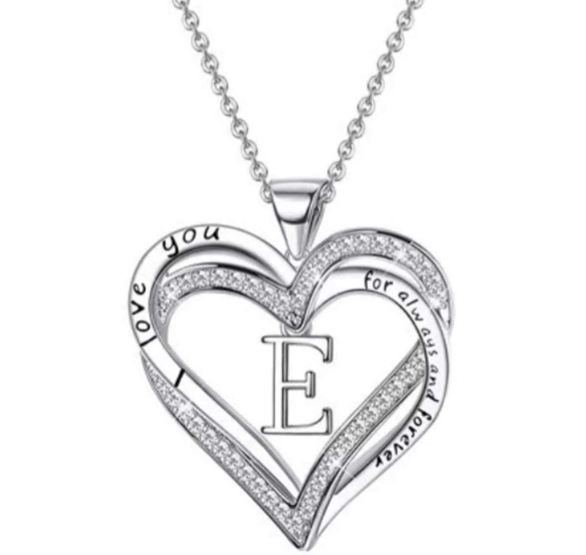 Damesketting – Vrouwenketting – Staal – Zilverkleurig – Letter E – Moederdag - Cadeau Voor Haar 3 Damesketting – Vrouwenketting – Staal – Zilverkleurig – Letter E – Moederdag - Cadeau Voor Haar