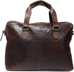 Manfield - Bruine Laptoptas Leer