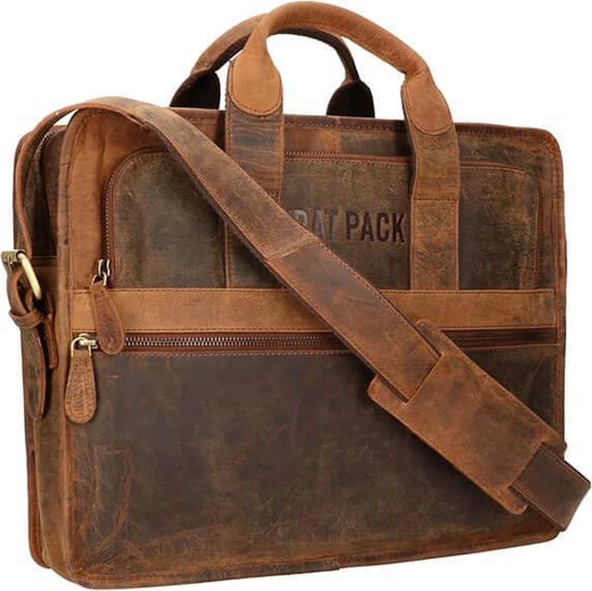 The Rat Pack Hand Messenger Schoudertas 15.6'' Bogart Bruin 5 The Rat Pack Hand Messenger Schoudertas 15.6'' Bogart Bruin - Afbeelding 3