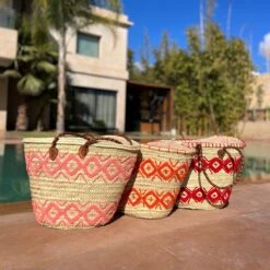 Bohemida- Rieten Tas - Boho Ibiza Shopper Tas/Strandtas - Rood Aztec Borduur - Boodschappentas - Mandtas – Boodschappenmand -Liora Luxe Winkel 1200x1198 5