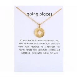 Bixorp Luck Dames Ketting Met Gouden Kompas - "Going Places" - 45/50cm - Cadeau Voor Valentijnsdag - Cadeau Voor Vrouw - Goudkleurig