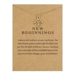 Bixorp Luck Dames Ketting Met Gouden Lotus Bloem - "New Beginnings" - 45/50cm - Cadeau Voor Valentijnsdag - Cadeau Voor Vrouw - Goudkleurig