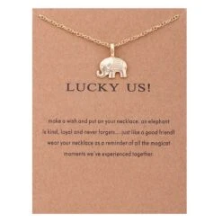 Bixorp Luck Gouden Dames Ketting Met Olifant - "Lucky Us!" - 45/50cm - Cadeau Voor Valentijnsdag - Cadeau Voor Vrouw - Goudkleurig