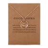 Bixorp Luck Dames Ketting Met Gouden Lotus Bloem In Cirkel - "Good Karma" - 45/50cm - Cadeau Voor Valentijnsdag - Cadeau Voor Vrouw - Goudkleurig