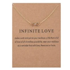 Bixorp Luck Gouden Dames Ketting Met Oneindigheidsteken - "Infinite Love" - 45/50cm - Cadeau Voor Valentijnsdag - Cadeau Voor Vrouw - Goudkleurig
