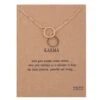 Bixorp Luck Gouden Dames Ketting Met Dubbele Karma Ring Zwart & Goud - 45/50cm - Cadeau Voor Valentijnsdag - Cadeau Voor Vrouw - Goudkleurig