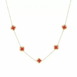 Bijoutheek Collier Klavers Gekleurd Rood