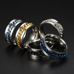 Fidget Ring Zilver - Regenboog (Maat 63 - 20 Mm - 19.9 Mm) - Anxiety Ring - Angst Ring - Stress Ring Heren / Dames - Spinning Ring - Draai Ring - Zilver Roestvrij Staal - Spinner Ring -Liora Luxe Winkel 1200x1200 339