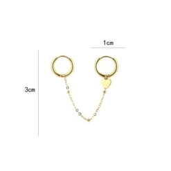 Dubbele Oorring Met Ketting - Hartje - Goud -Liora Luxe Winkel 1200x1200 390