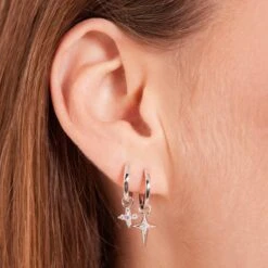 Lucardi - Zilveren Oorring Ster Zirkonia -Liora Luxe Winkel 1200x1200 401