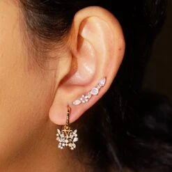 Blooming Oorbellen - Fanciy.nl - 18K - Gold Plated - Goud - Gold - Nikkel Vrij - Waterproof - Stainless Steel - Bloemen - Bloem - Flower - Pink - Roze - Steentjes - Zirkonia - Zirkoon - Bloom - Studs - Knopjes -Liora Luxe Winkel 1200x1200 413