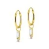 Silventi 9SIL-23060 Zilveren Oorringen Met Zirkonia Hangertje - Zirkonia - 8,5x2,3mm - Oorringen 15x1,5mm - Zilver - Verguld/Goud Op Zilver -Liora Luxe Winkel 1200x1200 425