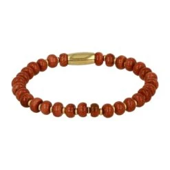 My Bendel - Gouden Kralenarmband Met Gold Sand Stone Edelstenen - Classy Gouden Armband Met Gold Sand Stone Edelstenen - Met Luxe Cadeauverpakking