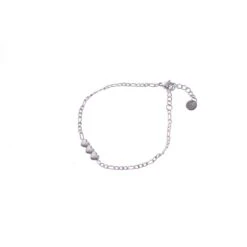 Go Dutch Label Armband (Sieraad) 3 Bewerkte Grote Hartjes Zilver