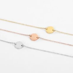 Armband Simple Round - Klein Rondje Circel - 18k Goud - Rosé Goud - Dames Armband - Valentijn - Cadeau