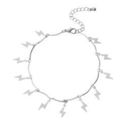 Enkelband Bliksem | Zilverkleurig | 25 Cm | Staal | Fashion Favorite