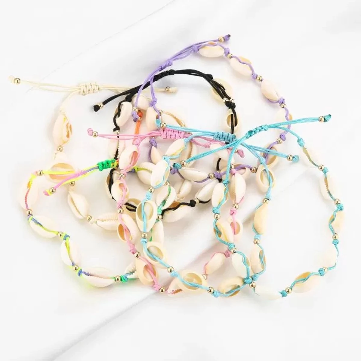 Bijoutheek Enkelsieraad Schelpen Balls Paars 4 Bijoutheek Enkelsieraad Schelpen Balls Paars - Afbeelding 2