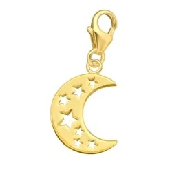 Gold Plated Toenemende Maan Bedel