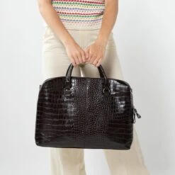 Manfield - Bruine Laptoptas Met Krokodillenprint -Liora Luxe Winkel 1200x1200 683