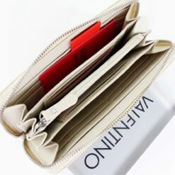 Valentino Bags Portemonnee / Wallet / Portefeuille Dames - Ritsportemonnee - Jelly - Imitatieleer - Beige -Liora Luxe Winkel 1200x1200 716