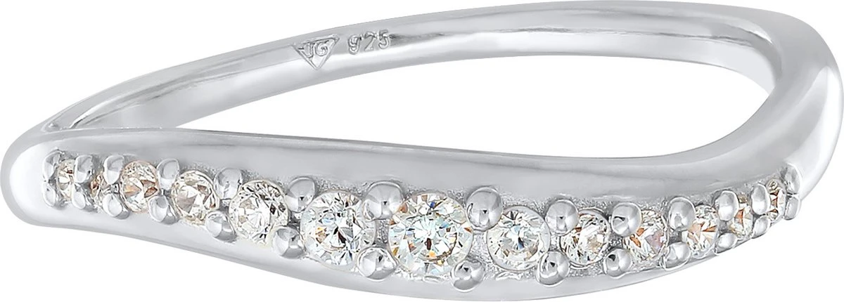 Elli Ring Dames Stack Curved Elegant Met Zirkonia Kristallen In 925 Sterling Zilver 5 Elli Ring Dames Stack Curved Elegant Met Zirkonia Kristallen In 925 Sterling Zilver - Afbeelding 3