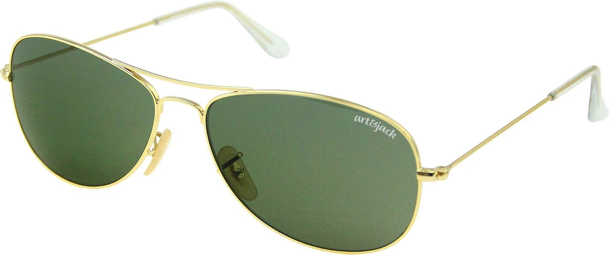 Art&Jack Zonnebril Unisex Goudkleurig | Groen ZO-0019I Times Square 4 Art&Jack Zonnebril Unisex Goudkleurig | Groen ZO-0019I Times Square - Afbeelding 2