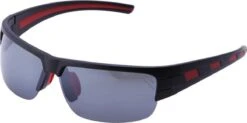 Apeirom Avior Sportbril - TR-90 Ultra Zwart Frame - TPE Rood Extra Soft Neusvleugel En Pootjes - UV400 - TAC 1.1mm Flash Mirror Grey Anti Scratch Lens